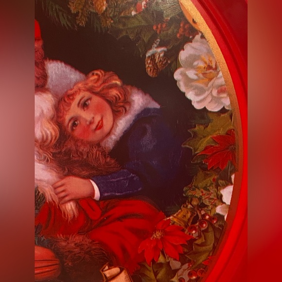 4 Vintage 1980s St Nick Dinner plastic Plate Merry Christmas Victorian Portrait - Picture 13 of 15